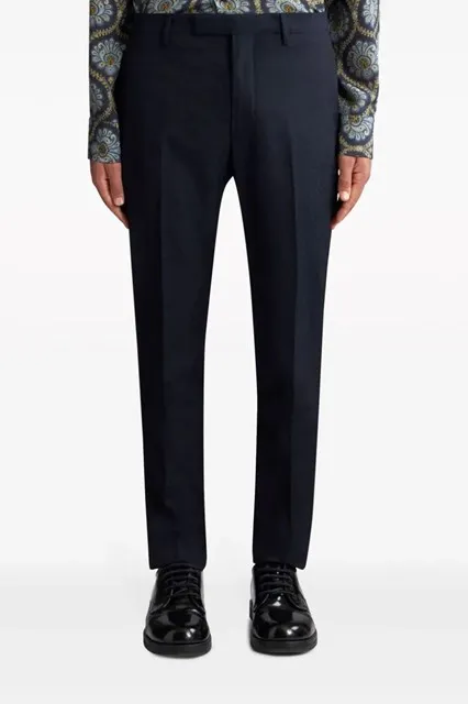 Patterned Pleat Front Trousers