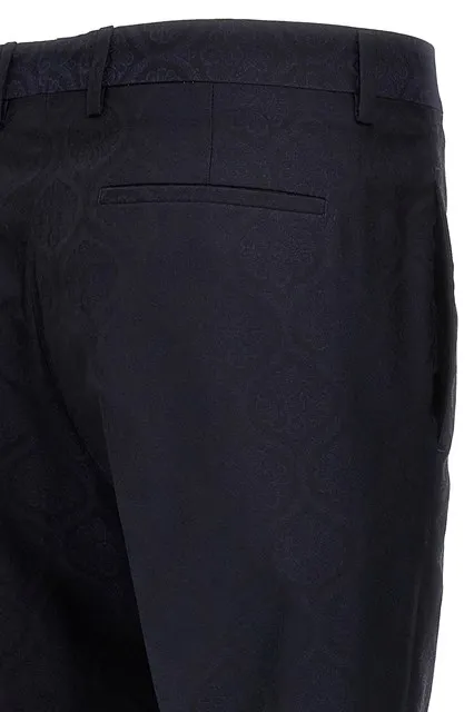 Patterned Pleat Front Trousers