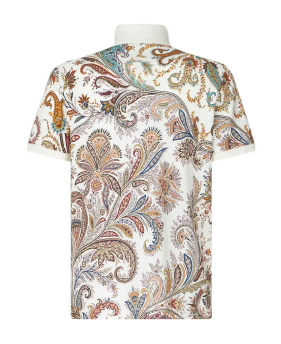 Paisley Printed Short-Sleeved Polo Shirt