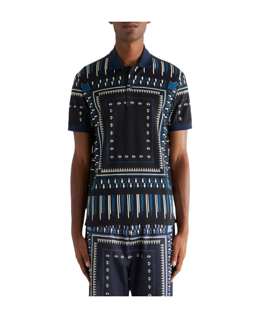 Graphic Printed Short-Sleeved Polo Shirt