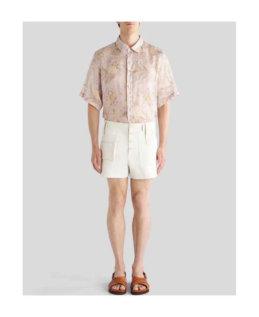 High Waisted Button-Up Chino Shorts