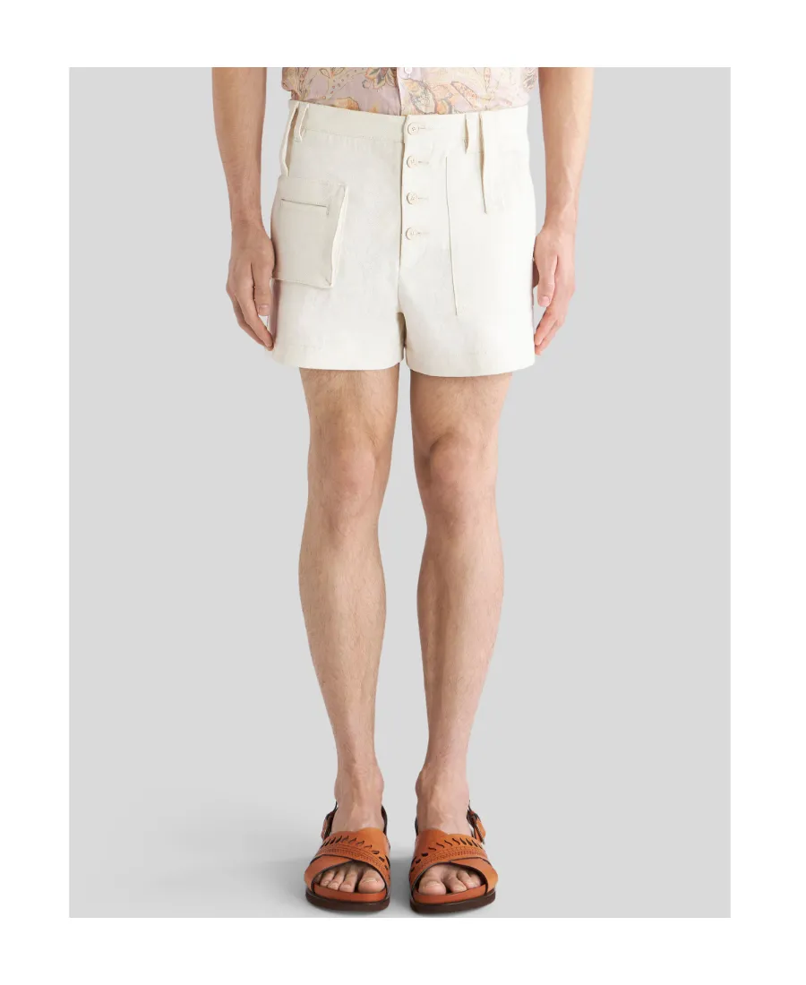 High Waisted Button-Up Chino Shorts