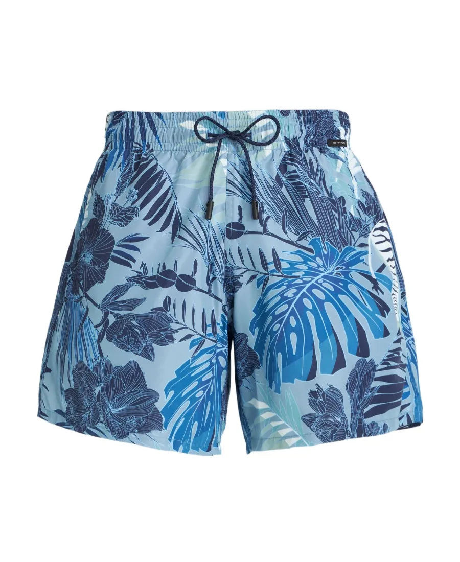 Floral Print Drawstring Swim Shorts