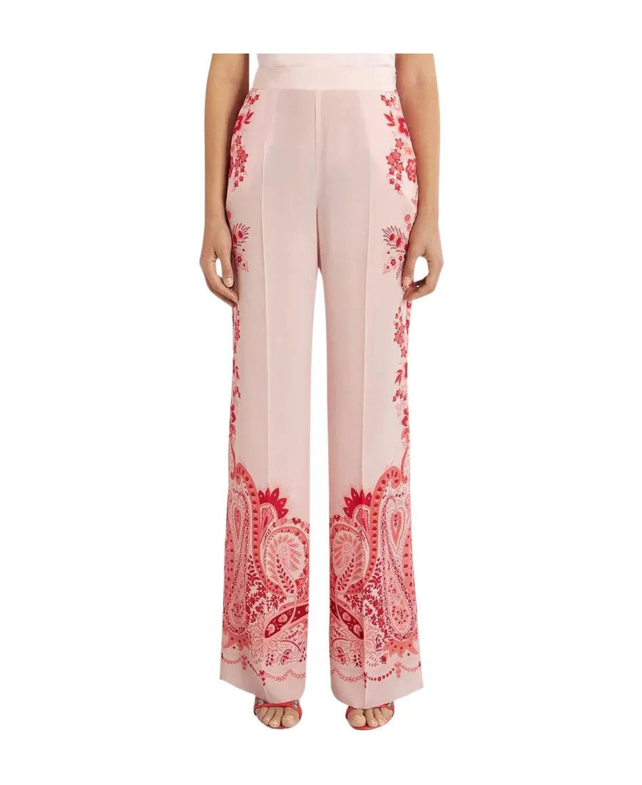 Paisley-Printed Elasticated Waistband Trousers