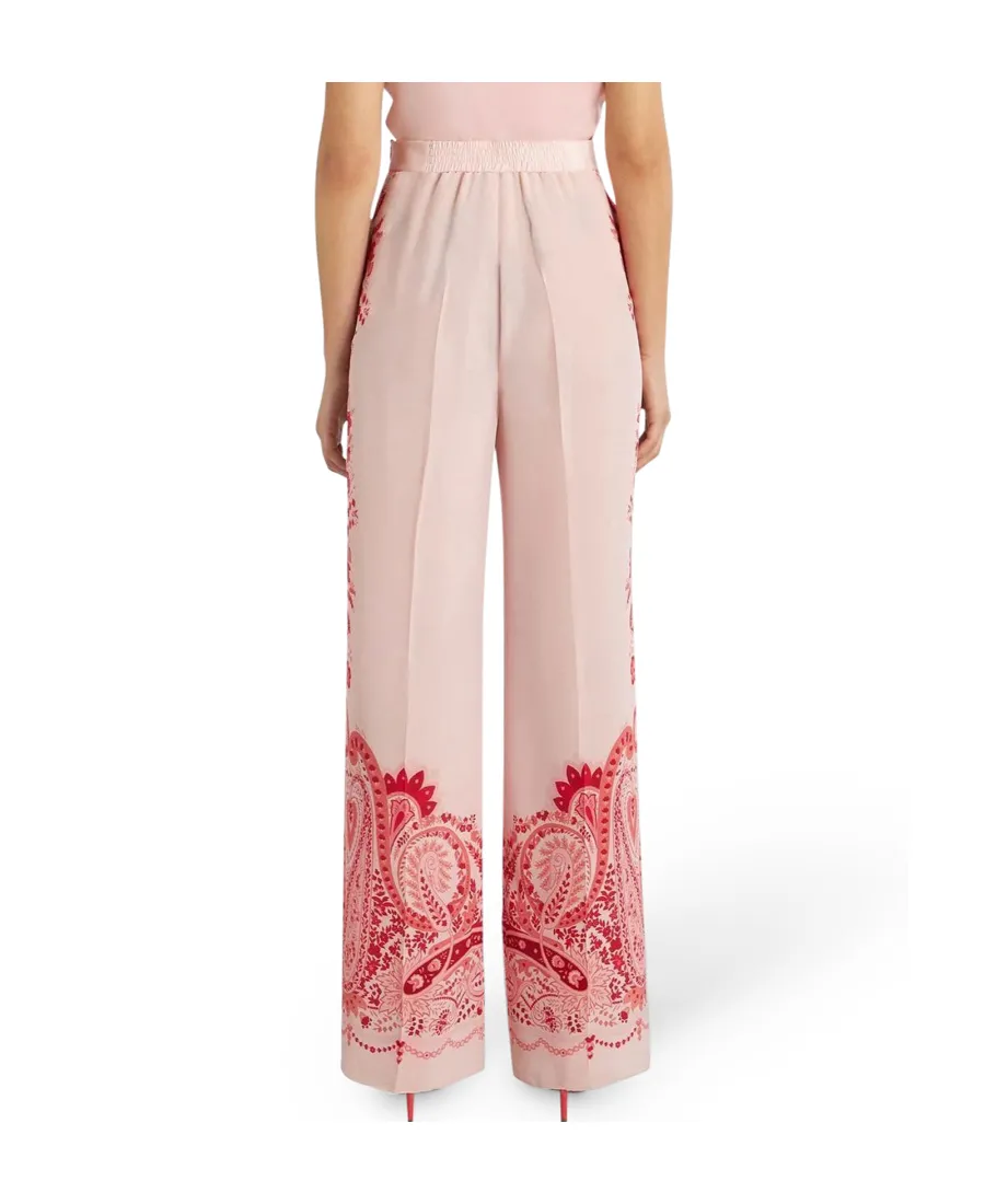 Paisley-Printed Elasticated Waistband Trousers