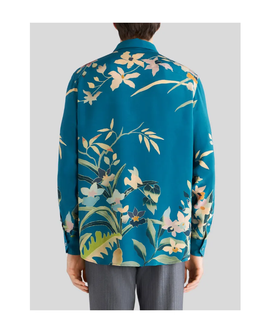 Floral Print Collared Button-Up Shirt