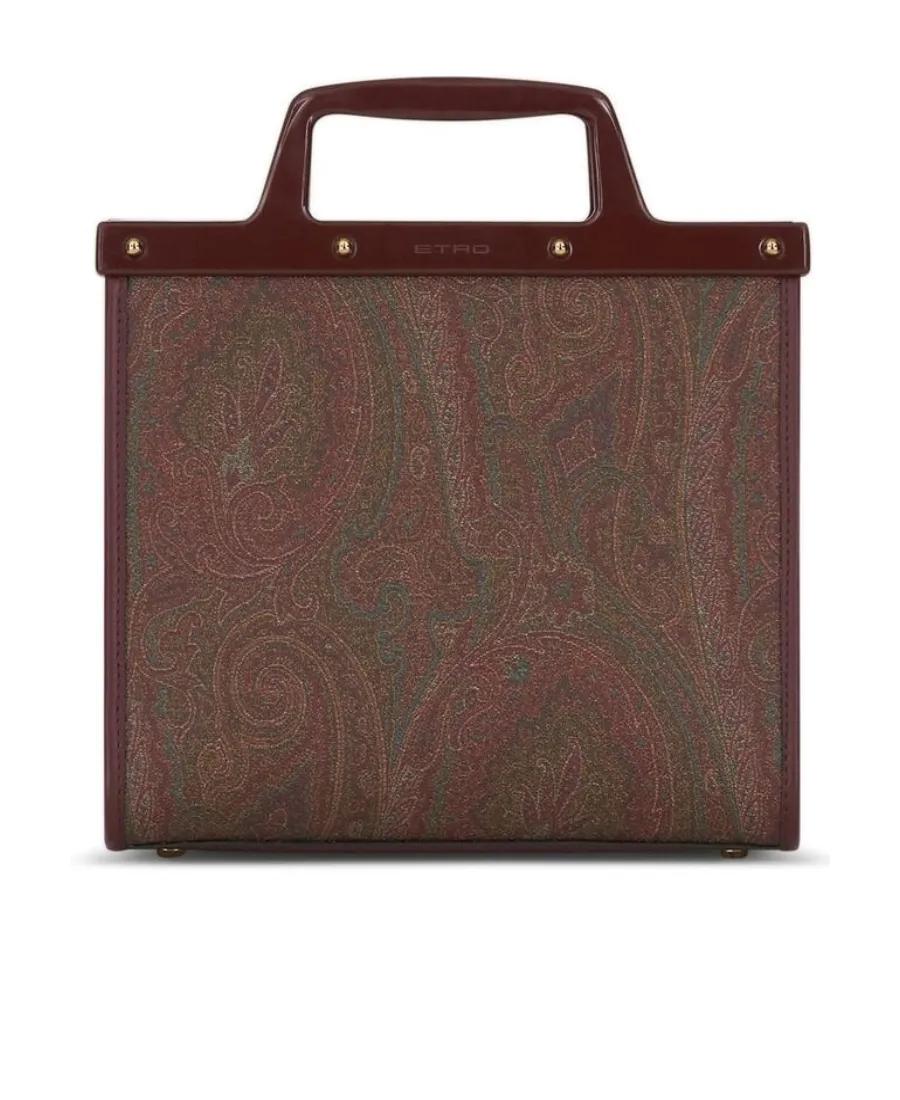 Logo Embroidered Paisley Tote Bag