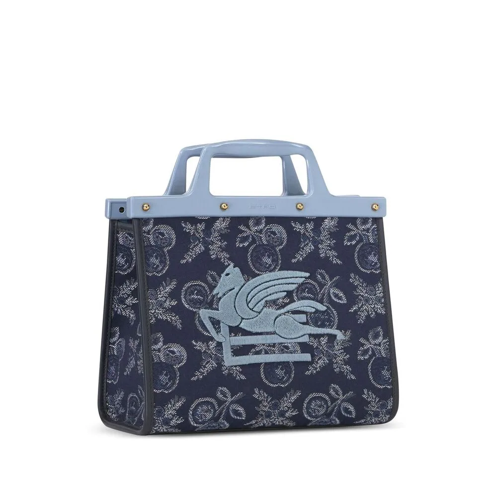 Logo Embroidered Paisley Tote Bag