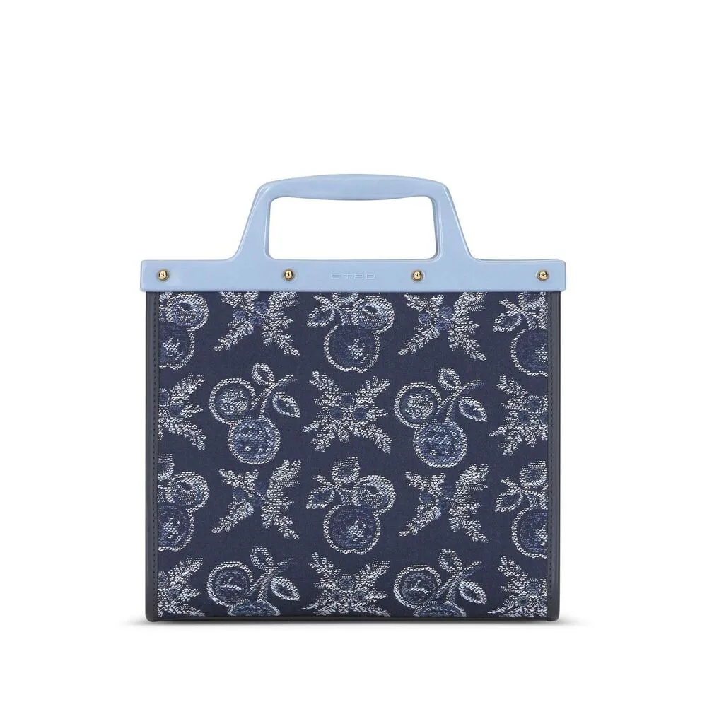 Logo Embroidered Paisley Tote Bag