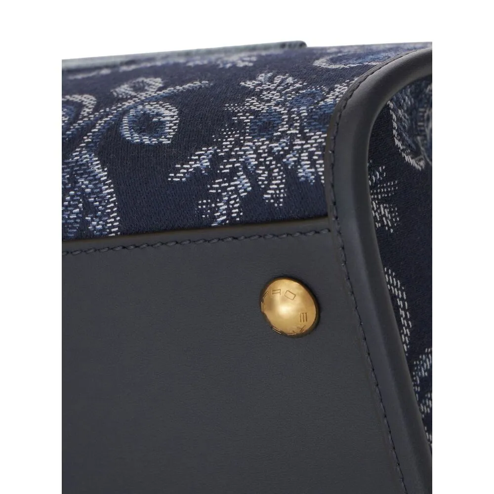 Logo Embroidered Paisley Tote Bag