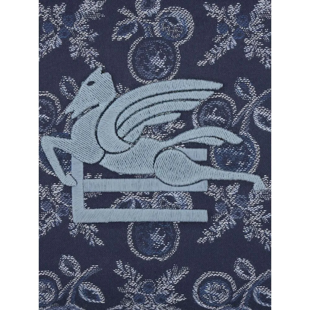 Logo Embroidered Paisley Tote Bag