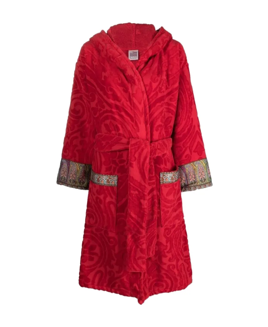 Paisley-Motif Belted Robe