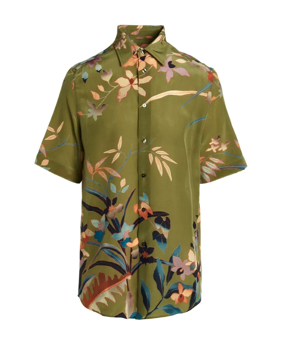 Floral-Pattern Buttoned Shirt