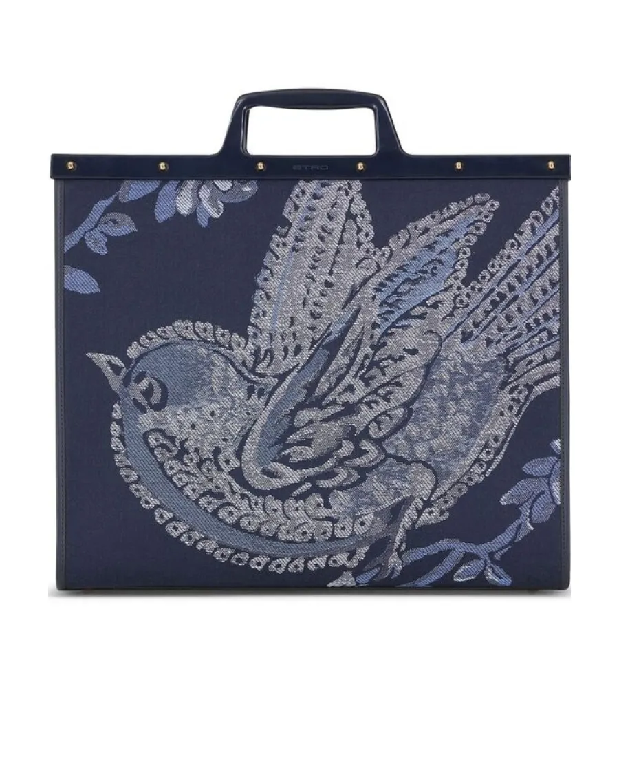 Floral Jacquard Logo Detailed Tote Bag