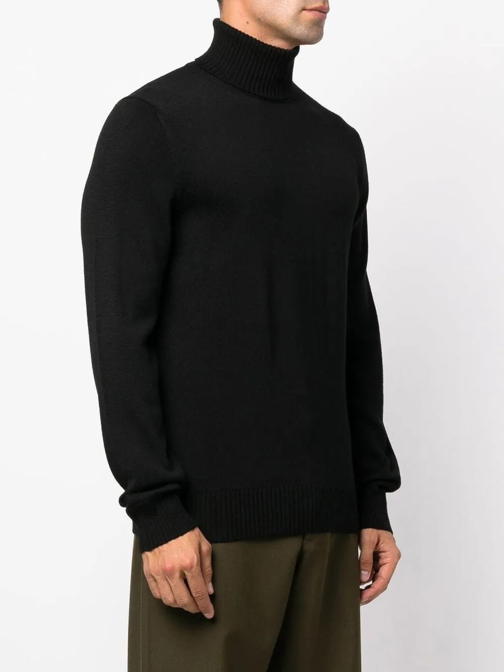 Roll-Neck Straight Hem Knitted Jumper