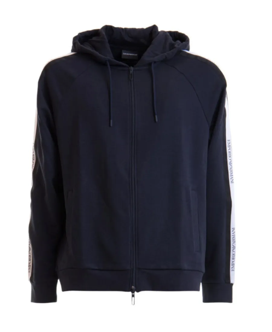 Logo Print Striped Casual Jacket