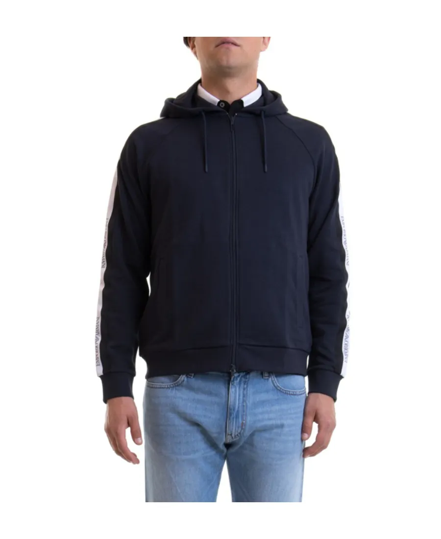 Logo Print Striped Casual Jacket