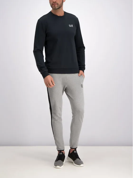 Navy Blue Logo Round Neck Sweater