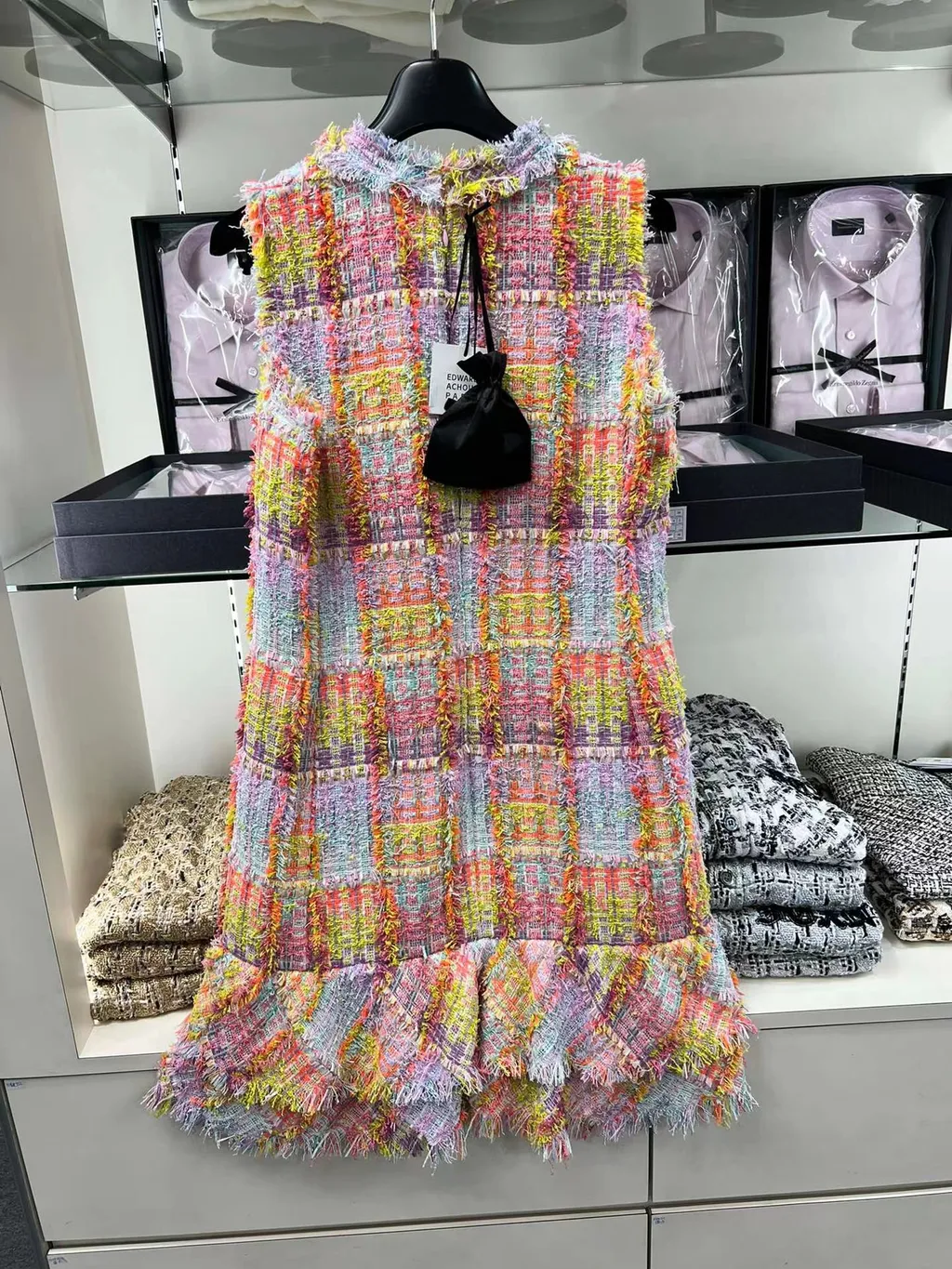 Plaid Detail Dress