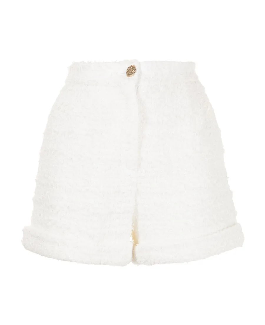 High-Waisted Tweed Shorts