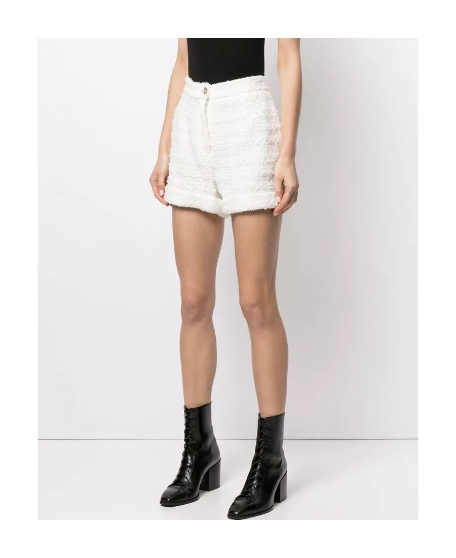 High-Waisted Tweed Shorts