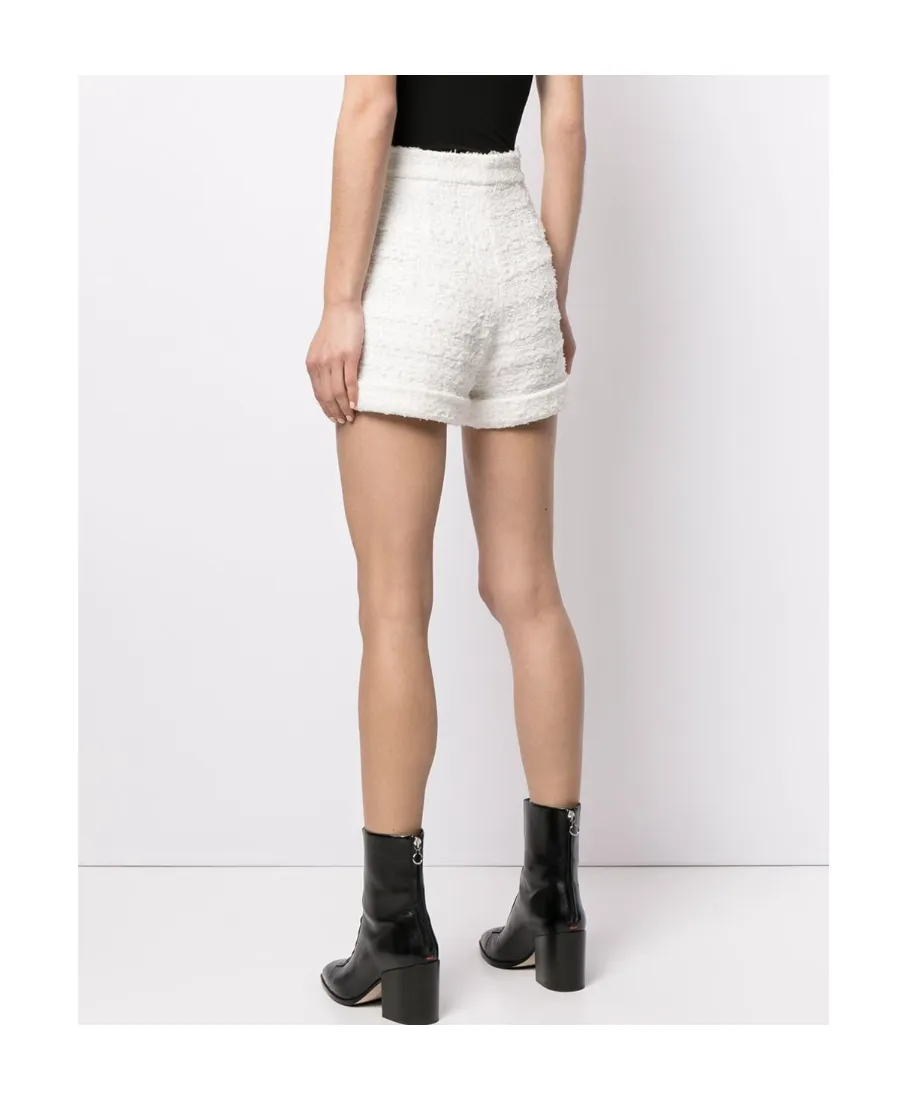 High-Waisted Tweed Shorts