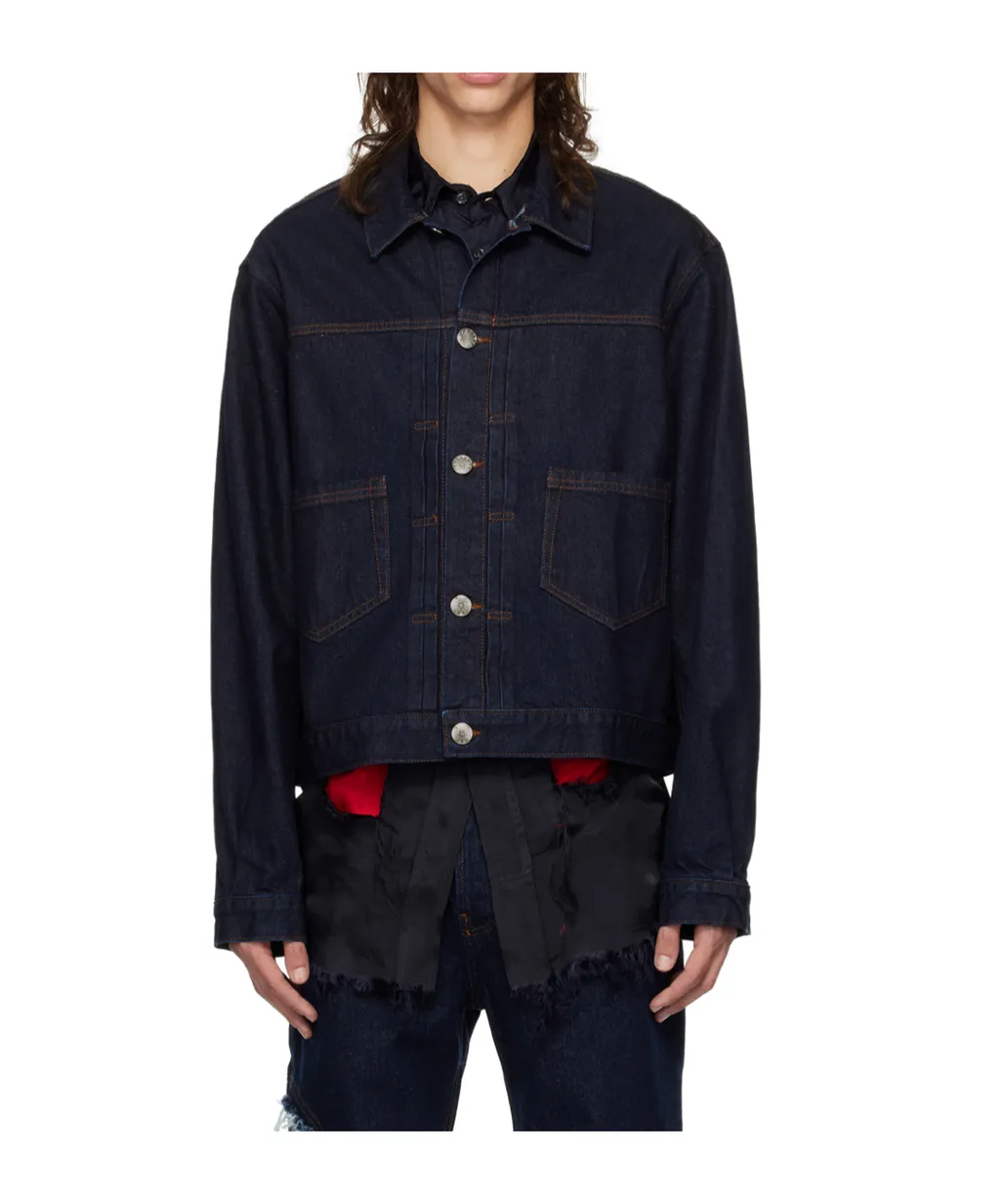 Knife Pleat Denim Jacket
