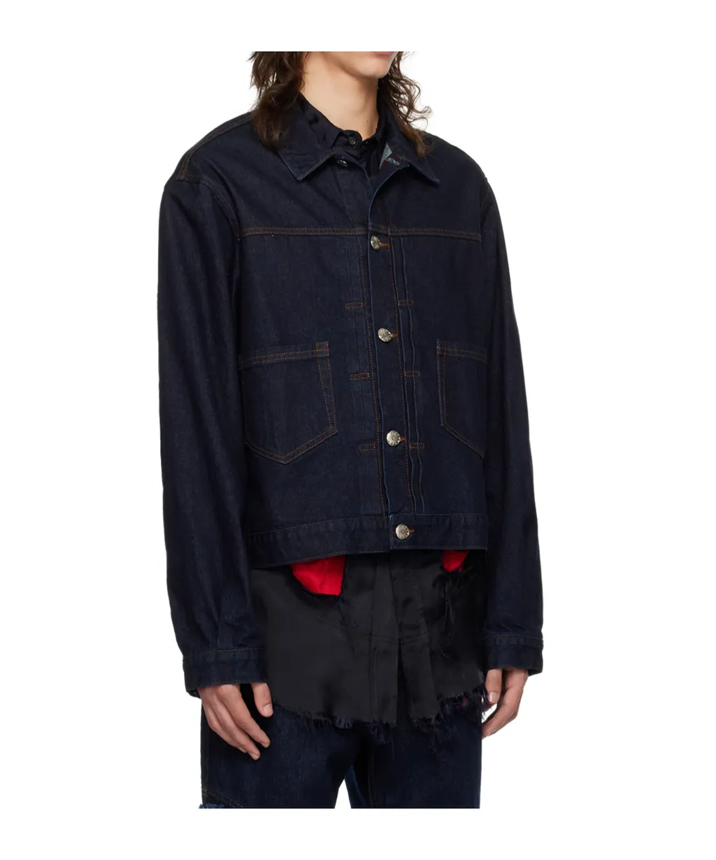 Knife Pleat Denim Jacket