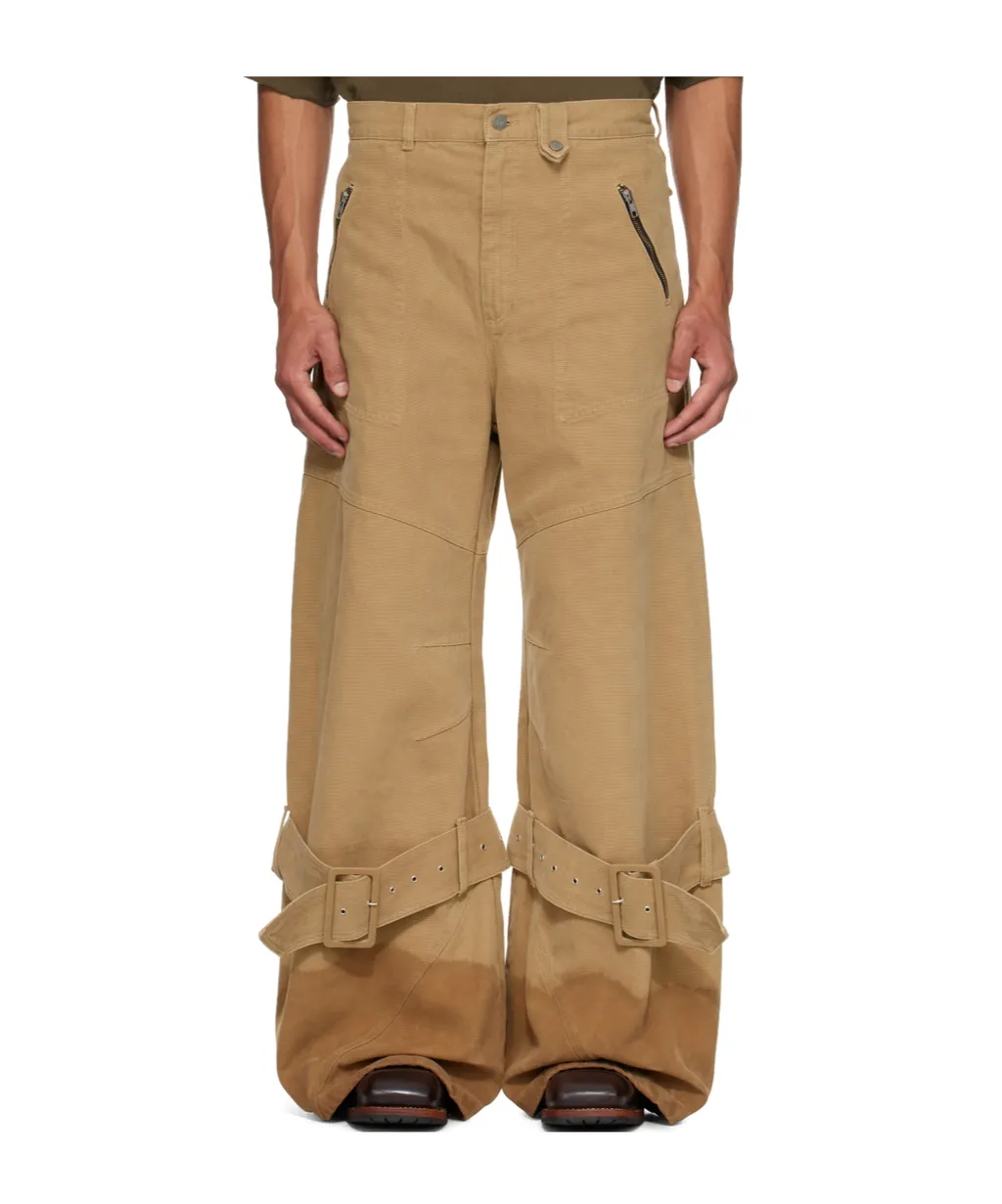 Pin-Buckle Cargo Jeans