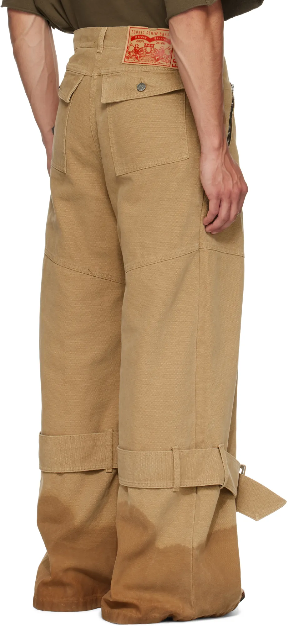 Pin-Buckle Cargo Jeans