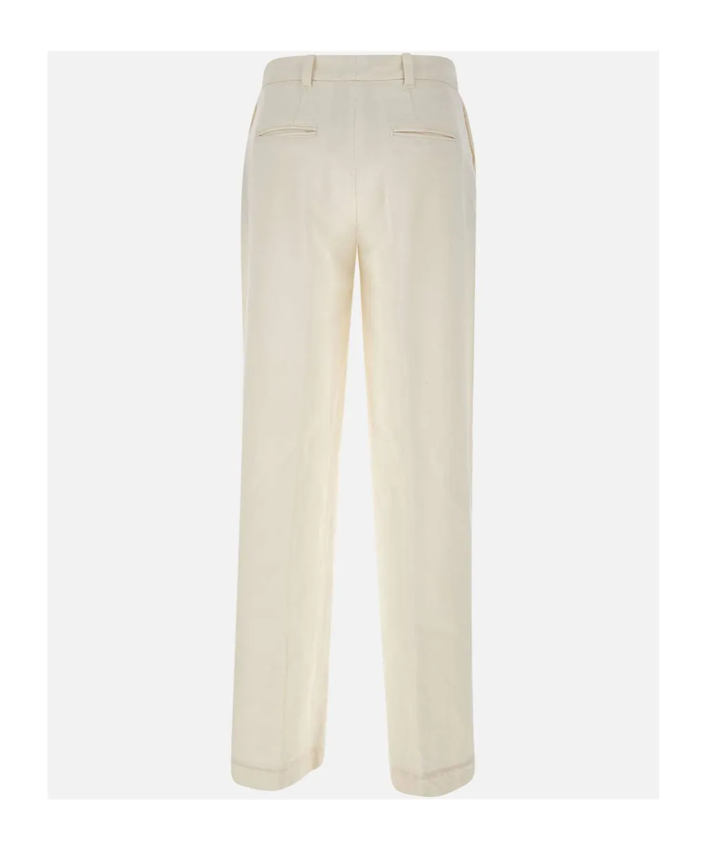 Wide-Leg Pressed-Pleat Pants
