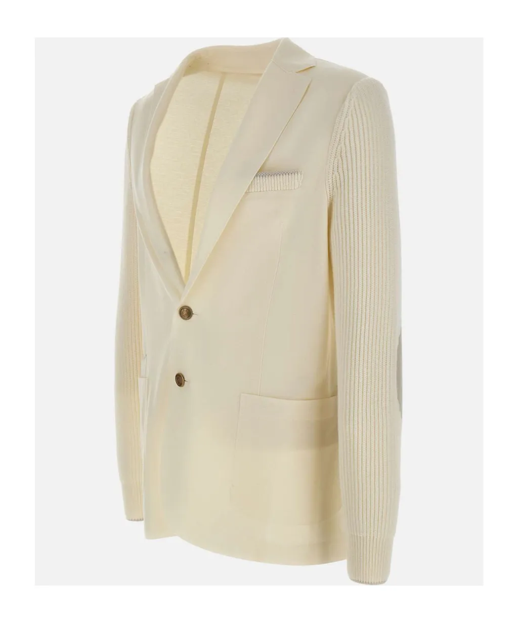 Ribbed Knit Blazer Jacket