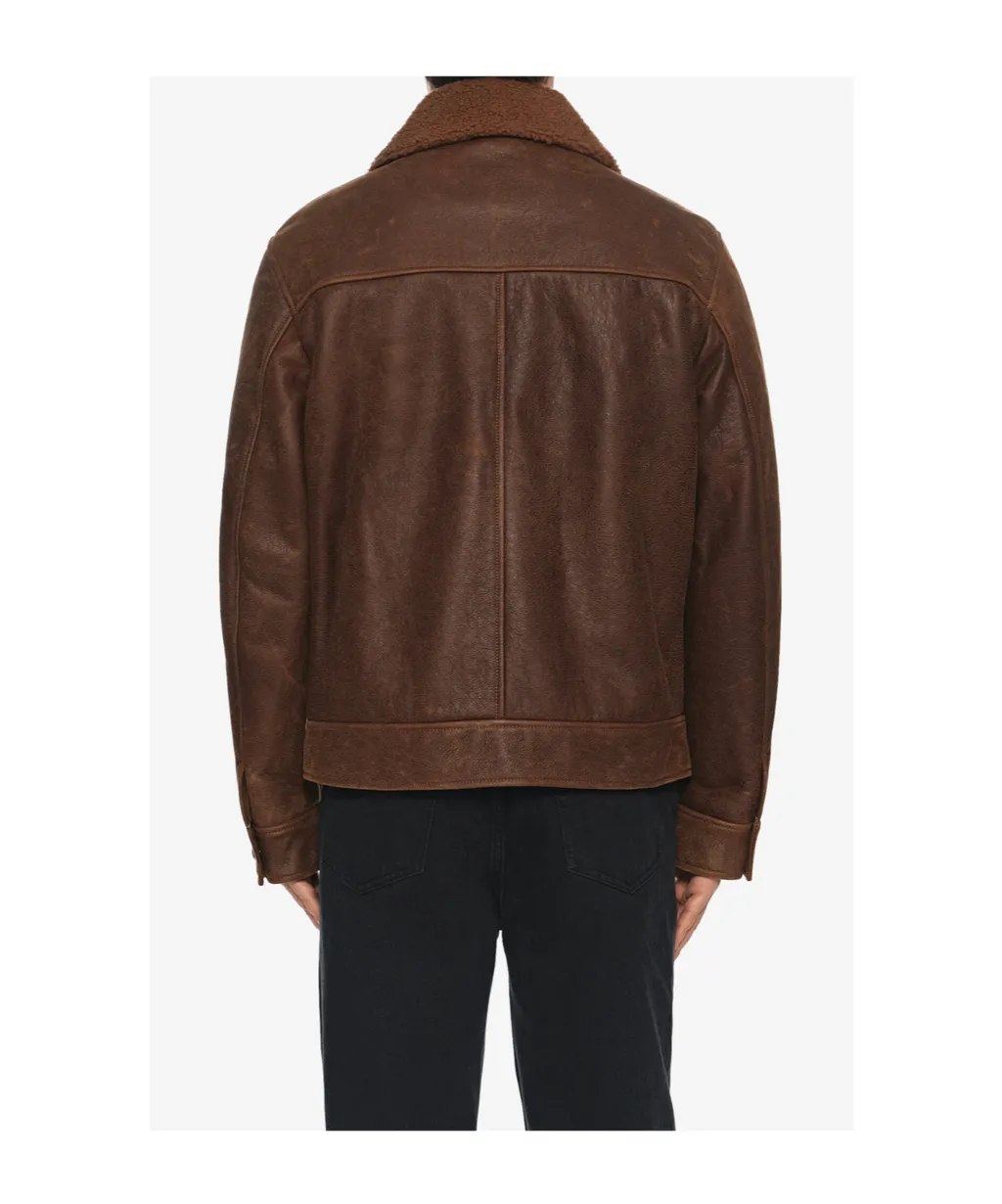 Lapel Zipper Leather Jacket
