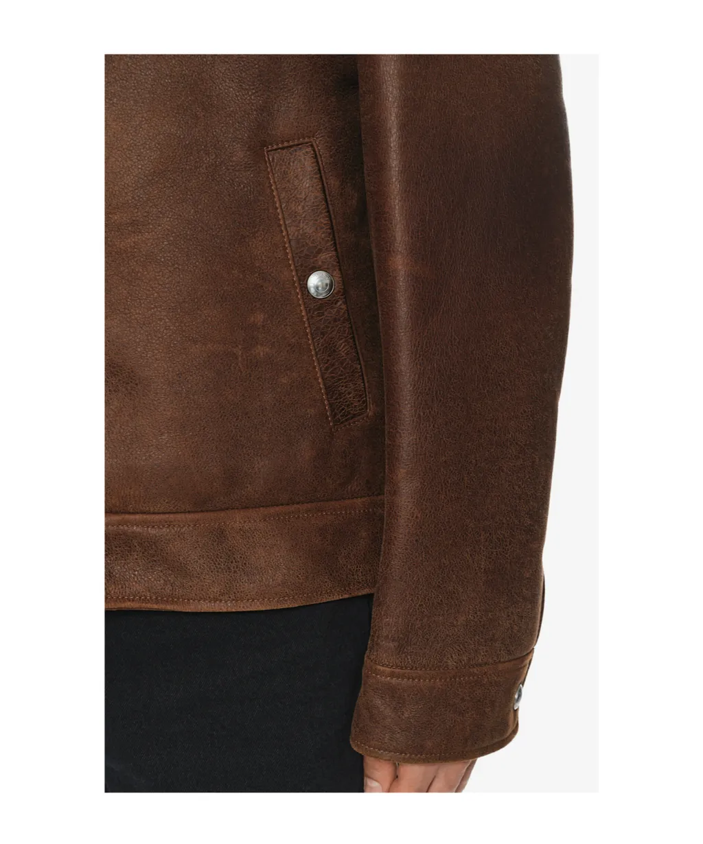 Lapel Zipper Leather Jacket