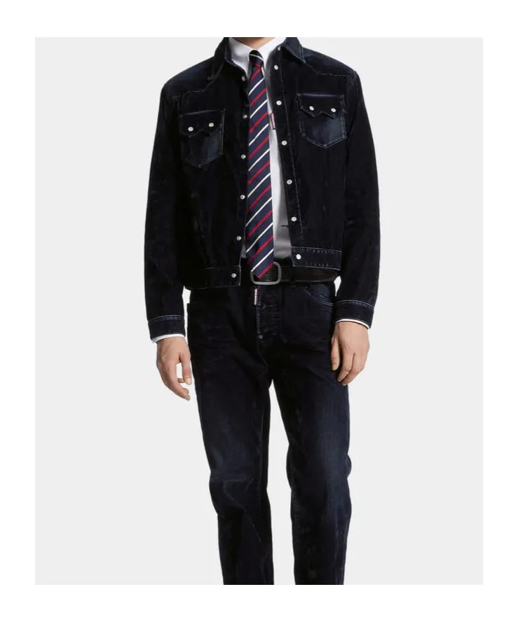 Flocked Cord Jean Jacket