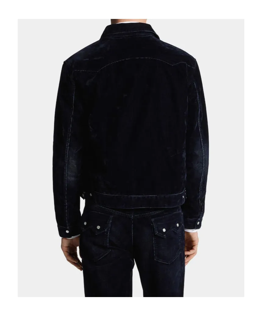 Flocked Cord Jean Jacket