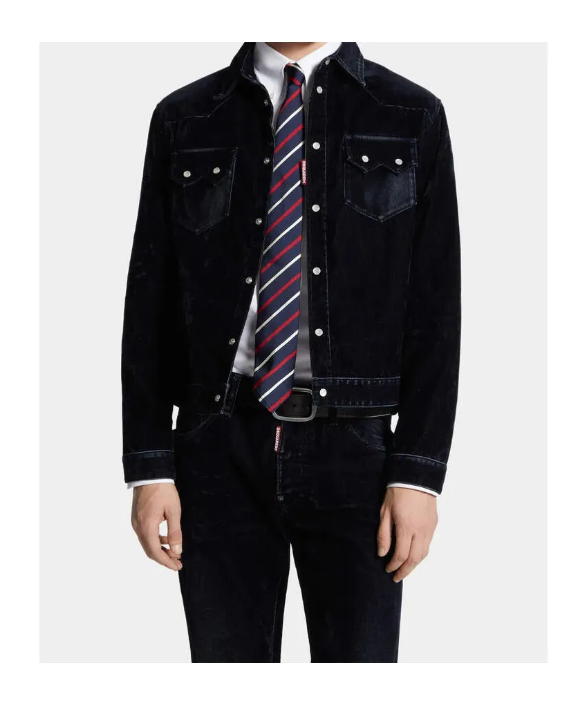Flocked Cord Jean Jacket