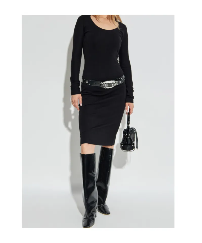 Long-Sleeve Midi Dress