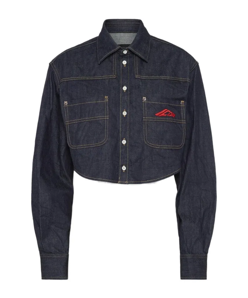 Icon Logo Embroidered Denim Shirt