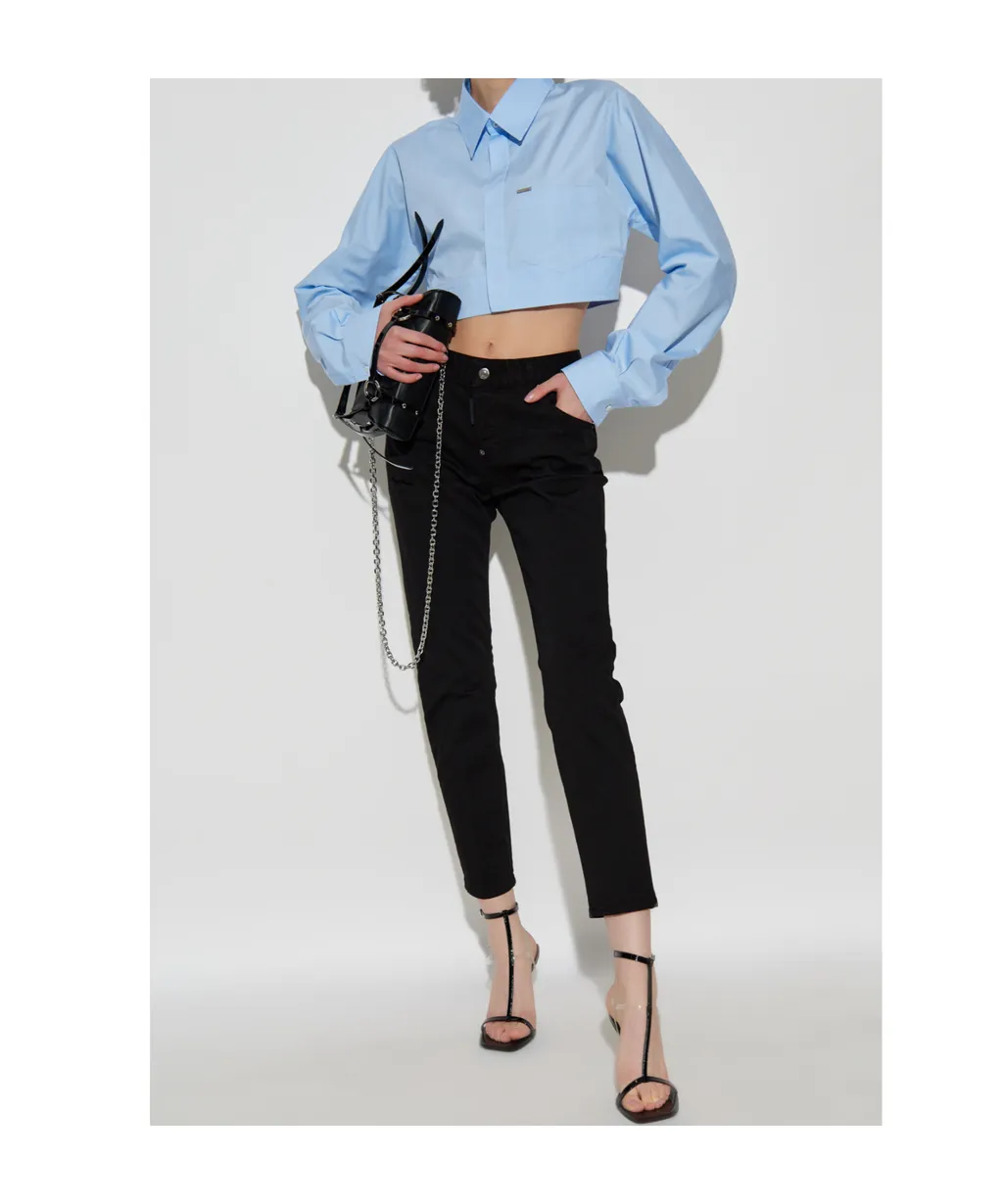 Pocket Detailed Cropped Shirt