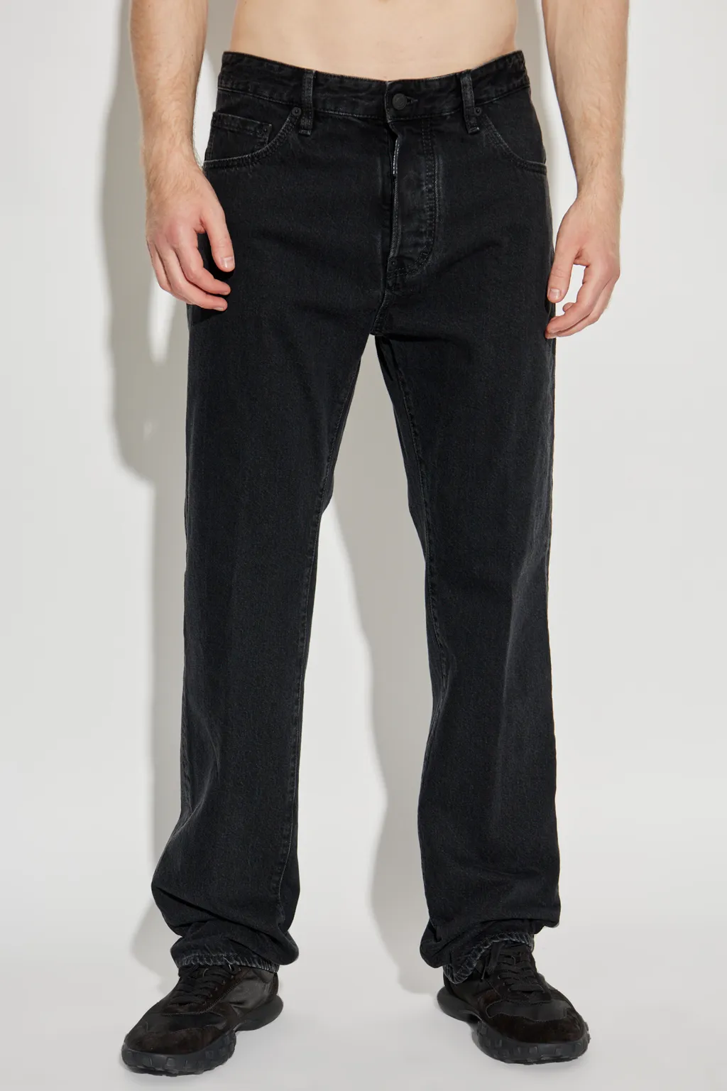Logo Patch Straight-Leg Jeans