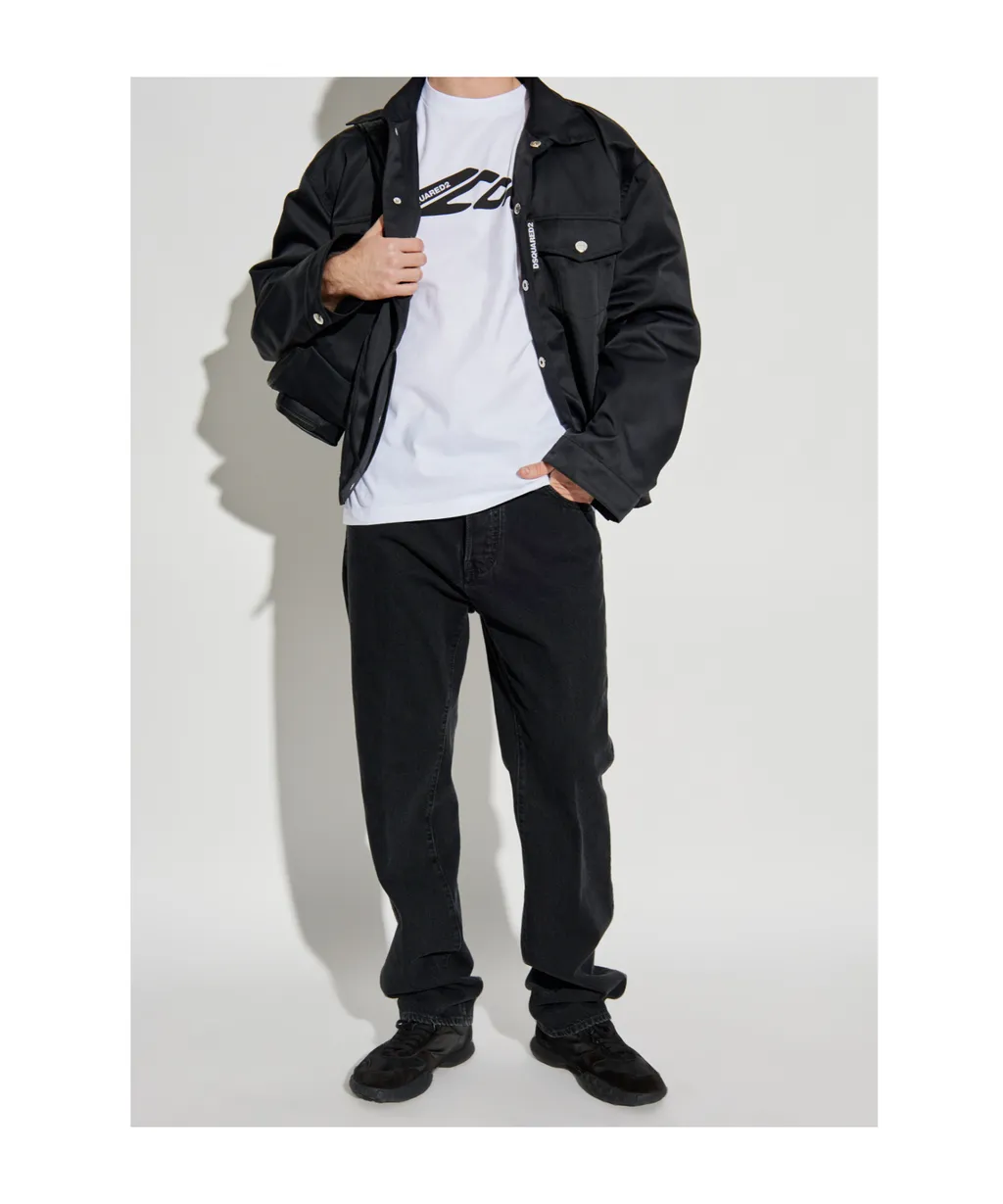 Logo Patch Straight-Leg Jeans