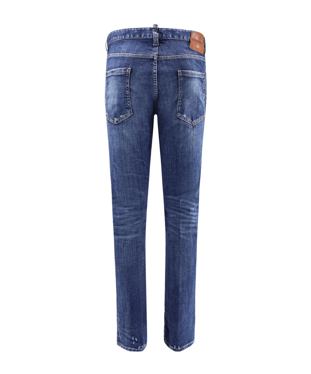 Logo-Patch Distressed Jeans