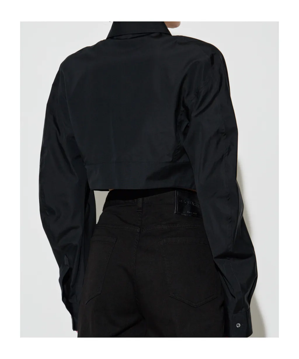 Pocket Detailed Cropped Shirt