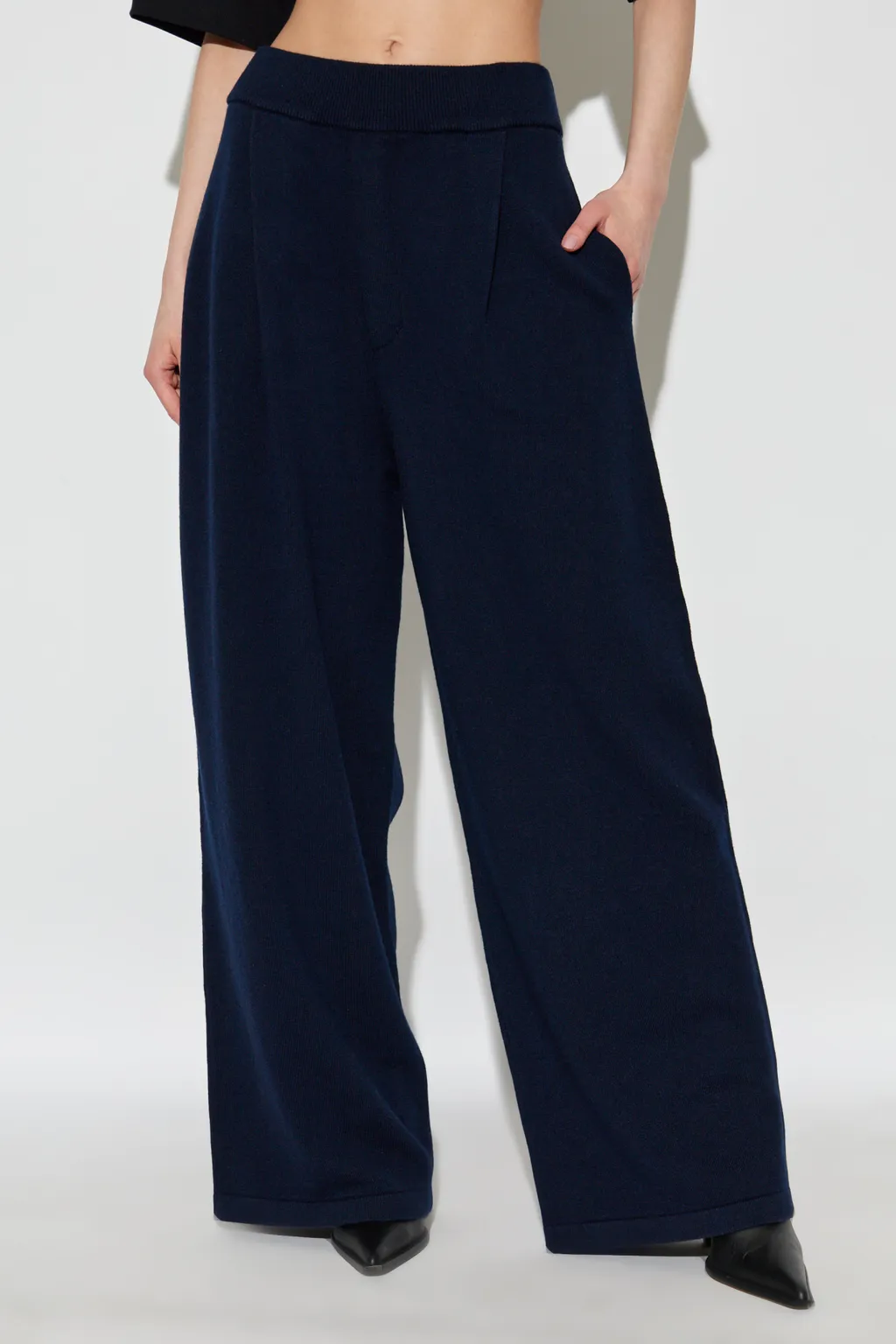 Pleated Wide-Leg Trousers