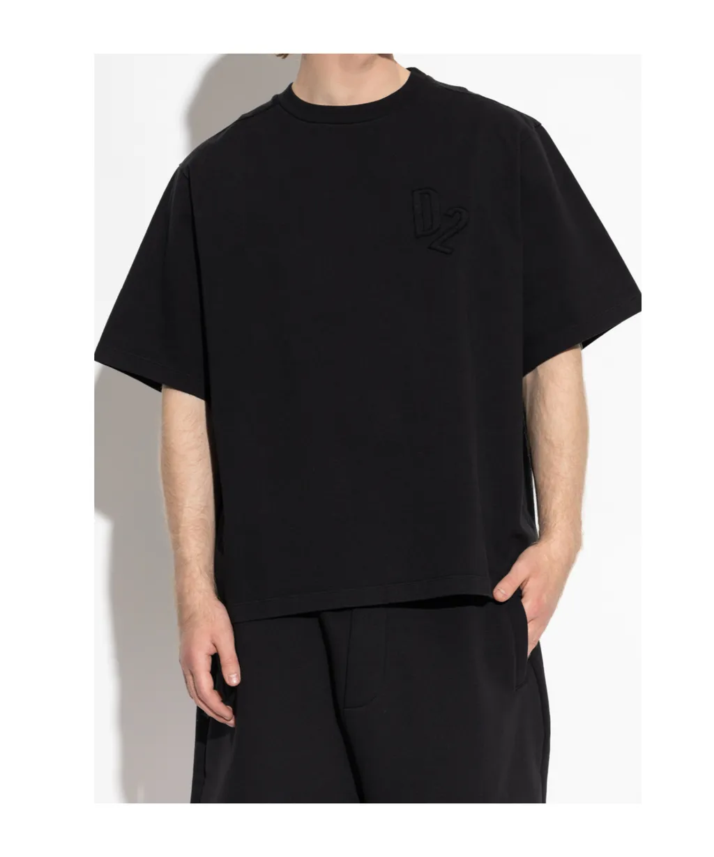 D2 Logo Embroidered Crewneck T-Shirt