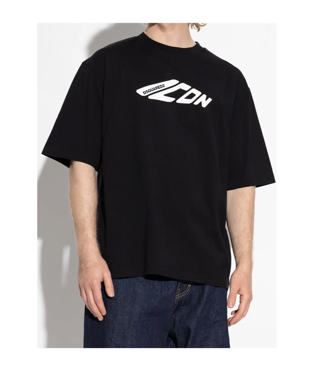 Icon Logo Printed Crewneck T-Shirt