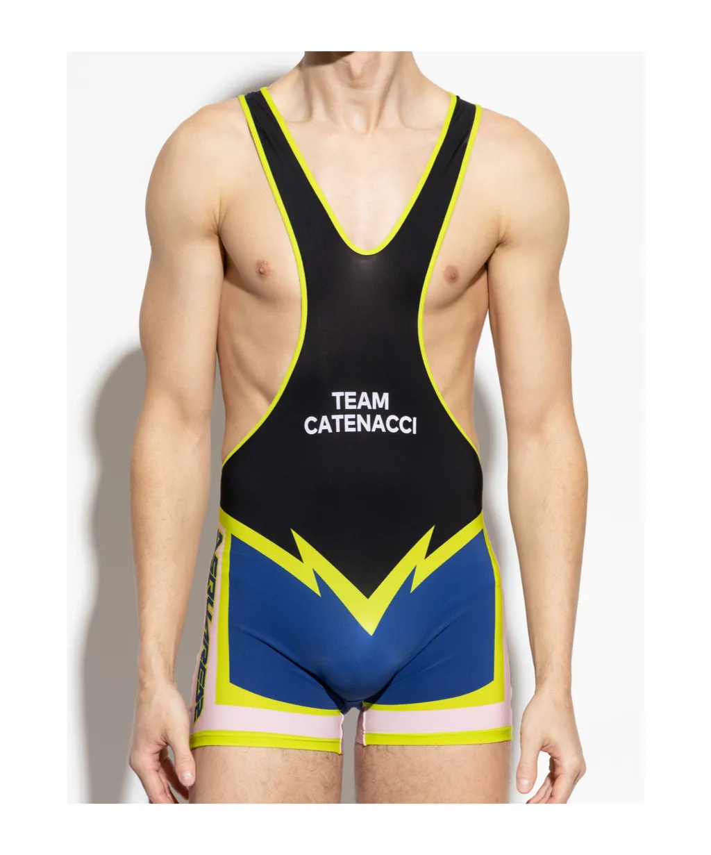 Lettering One Piece Swimsuit