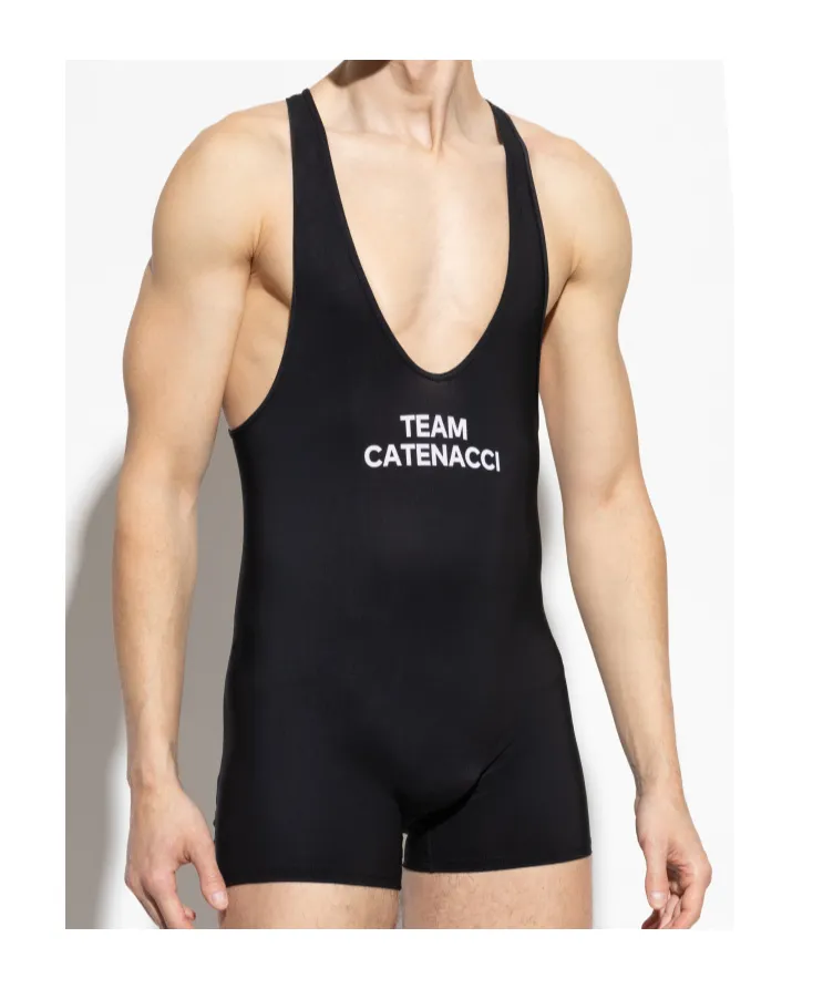 Lettering One Piece Swimsuit