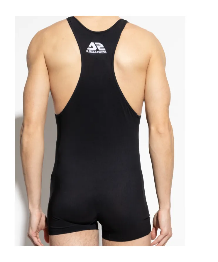 Lettering One Piece Swimsuit